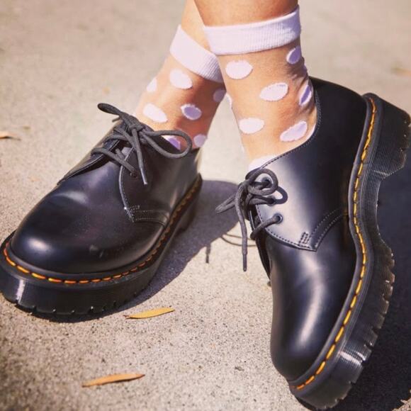 Dr. Martens 1461 Quad Platform Retro Black Smooth Shoes Size 9 New Without Box - Picture 1 of 8